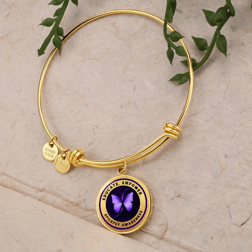 Educate, Advocate, Empower — Gold Epilepsy Awareness Pendant