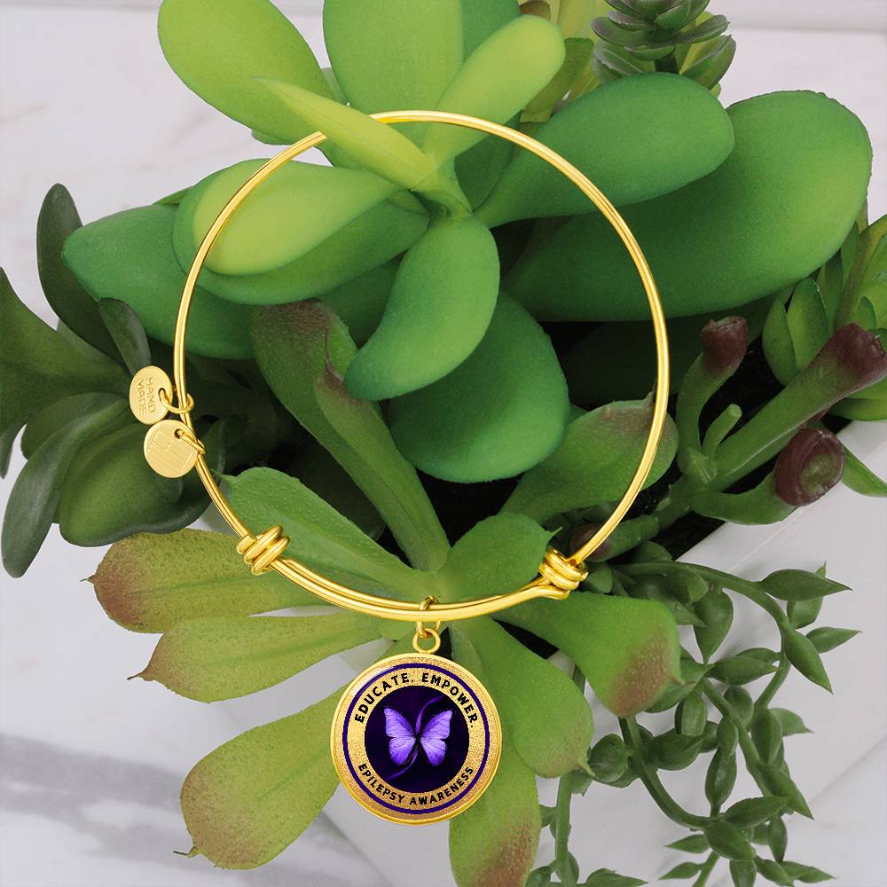 Educate, Advocate, Empower — Gold Epilepsy Awareness Pendant