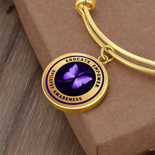 Educate, Advocate, Empower — Gold Epilepsy Awareness Pendant