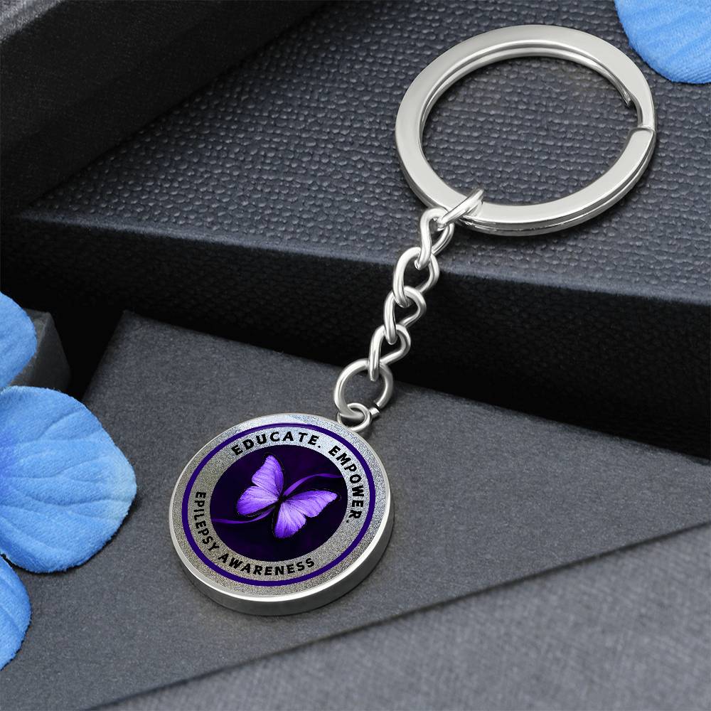 Educate. Empower. Epilepsy Awareness Keychain (Silver Edition)