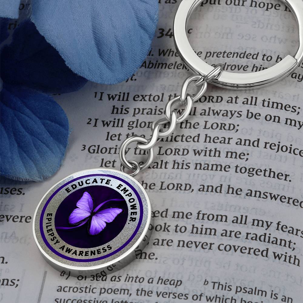 Educate. Empower. Epilepsy Awareness Keychain (Silver Edition)
