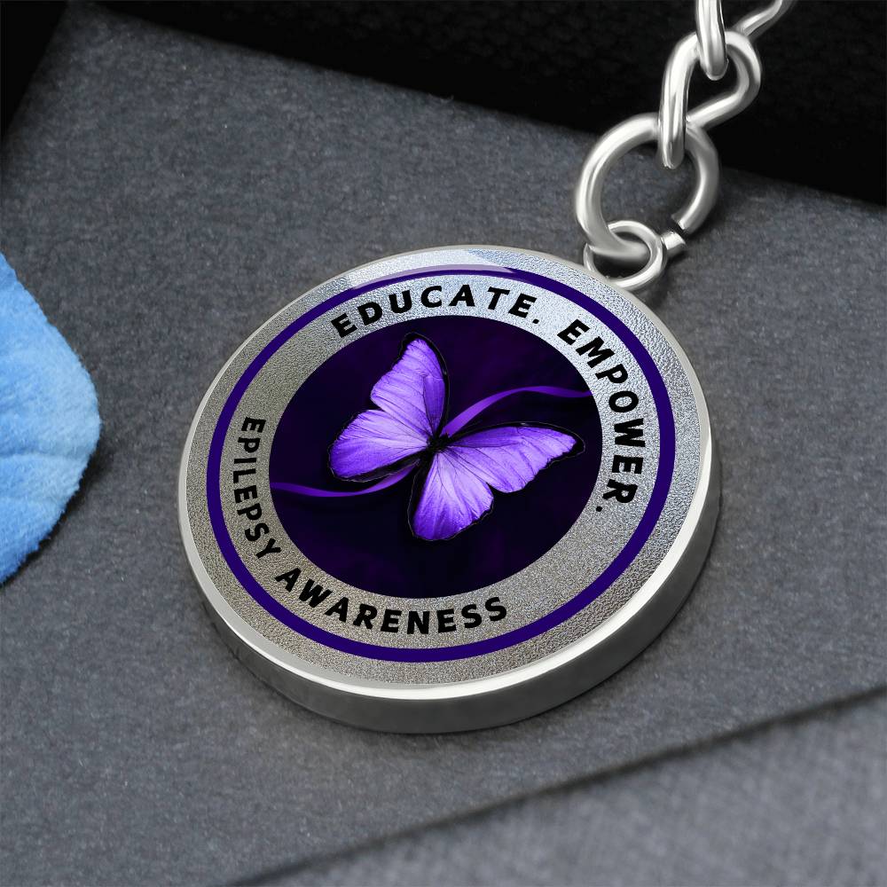 Educate. Empower. Epilepsy Awareness Keychain (Silver Edition)