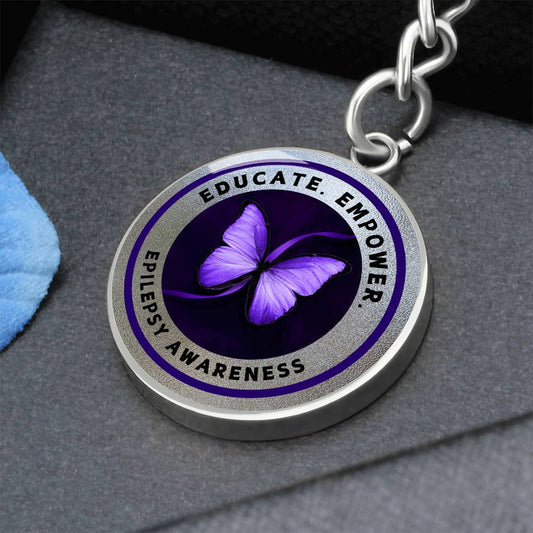 Educate. Empower. Epilepsy Awareness Keychain (Silver Edition)