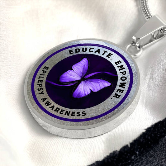 Educate, Advocate, Empower — Epilepsy Awareness Necklace