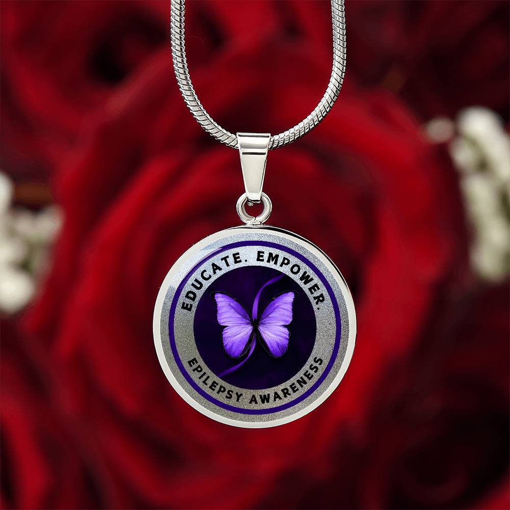 Educate, Advocate, Empower — Epilepsy Awareness Necklace