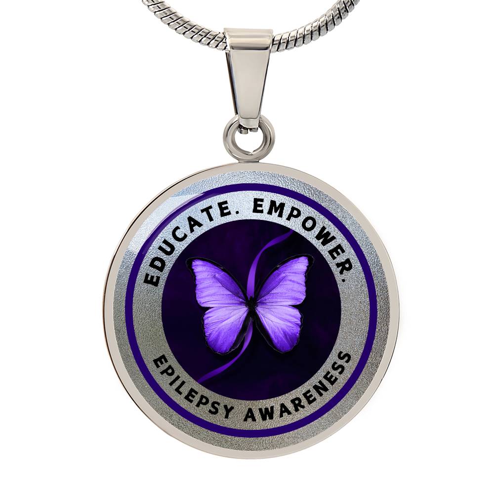 Educate, Advocate, Empower — Epilepsy Awareness Necklace