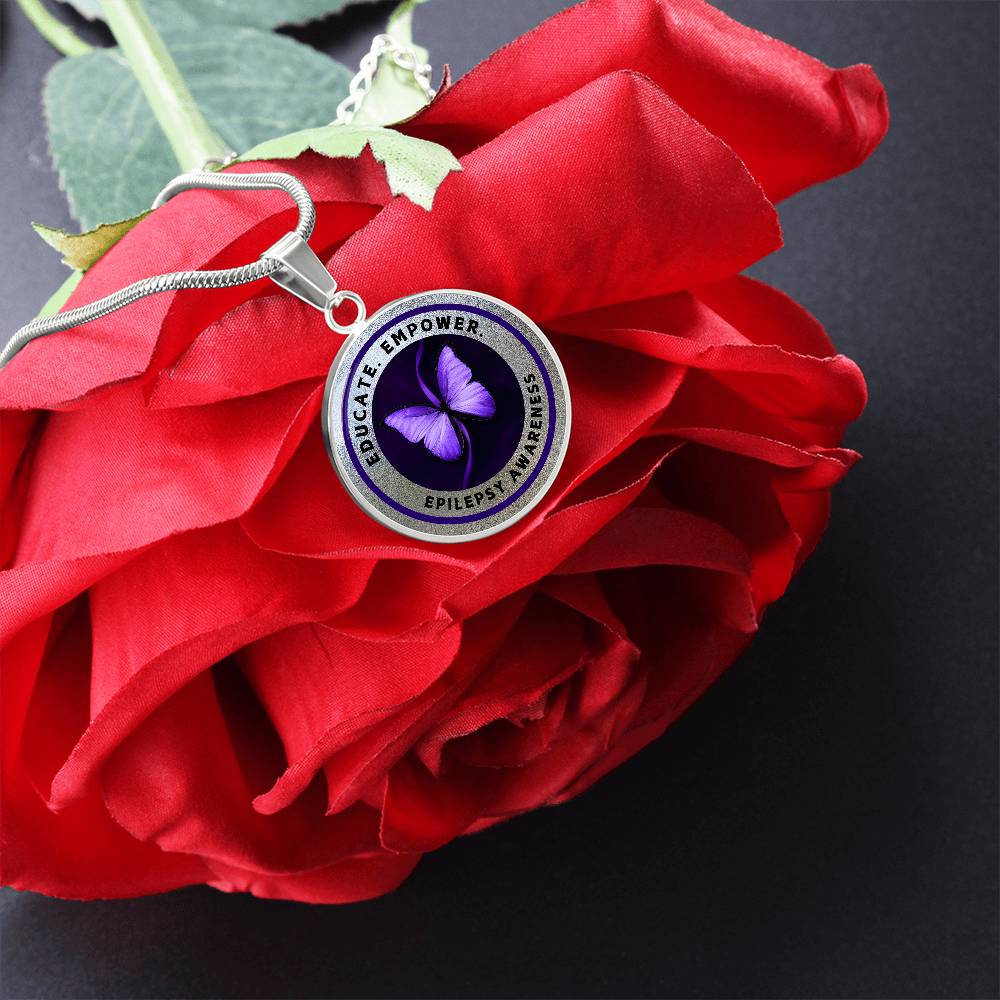 Educate, Advocate, Empower — Epilepsy Awareness Necklace