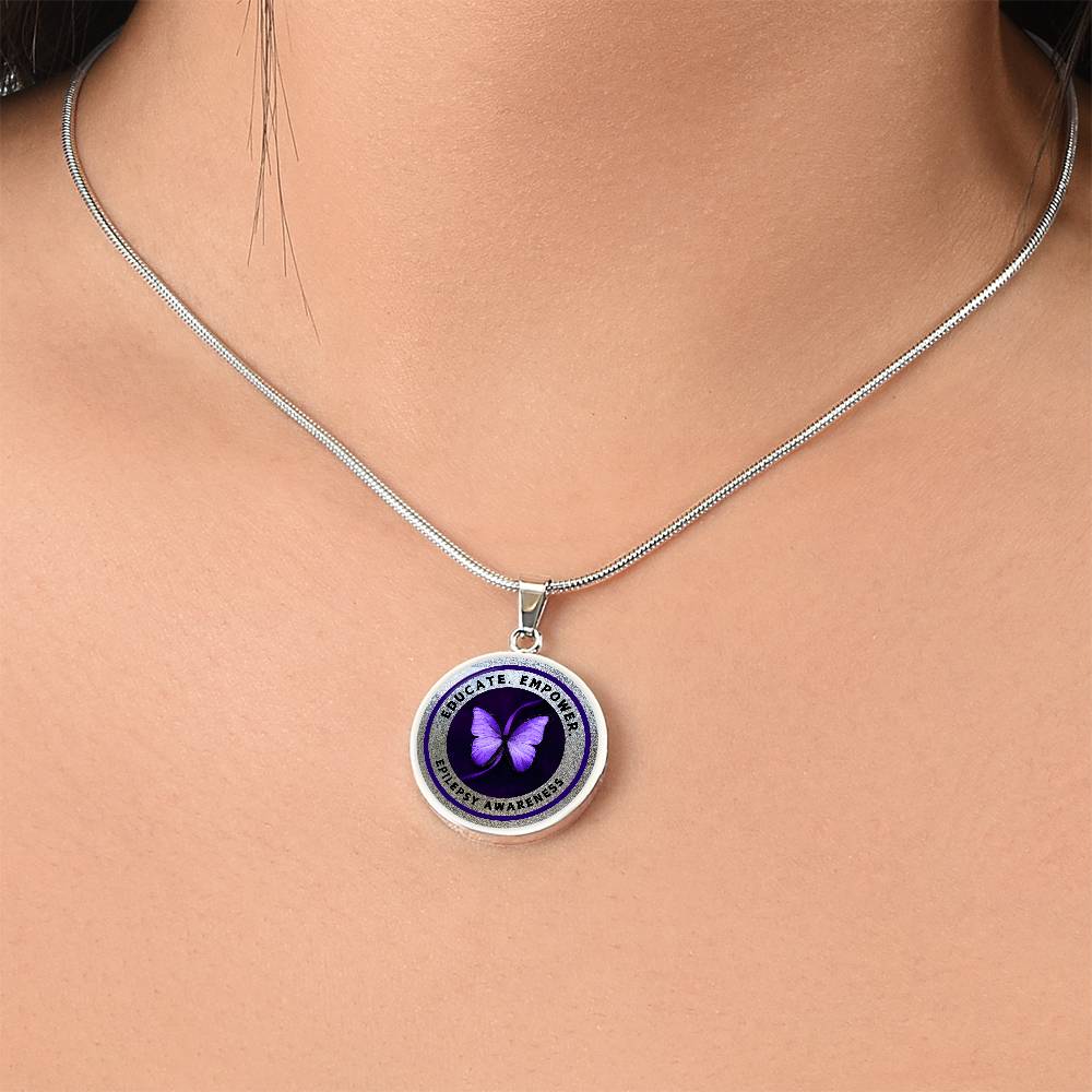 Educate, Advocate, Empower — Epilepsy Awareness Necklace