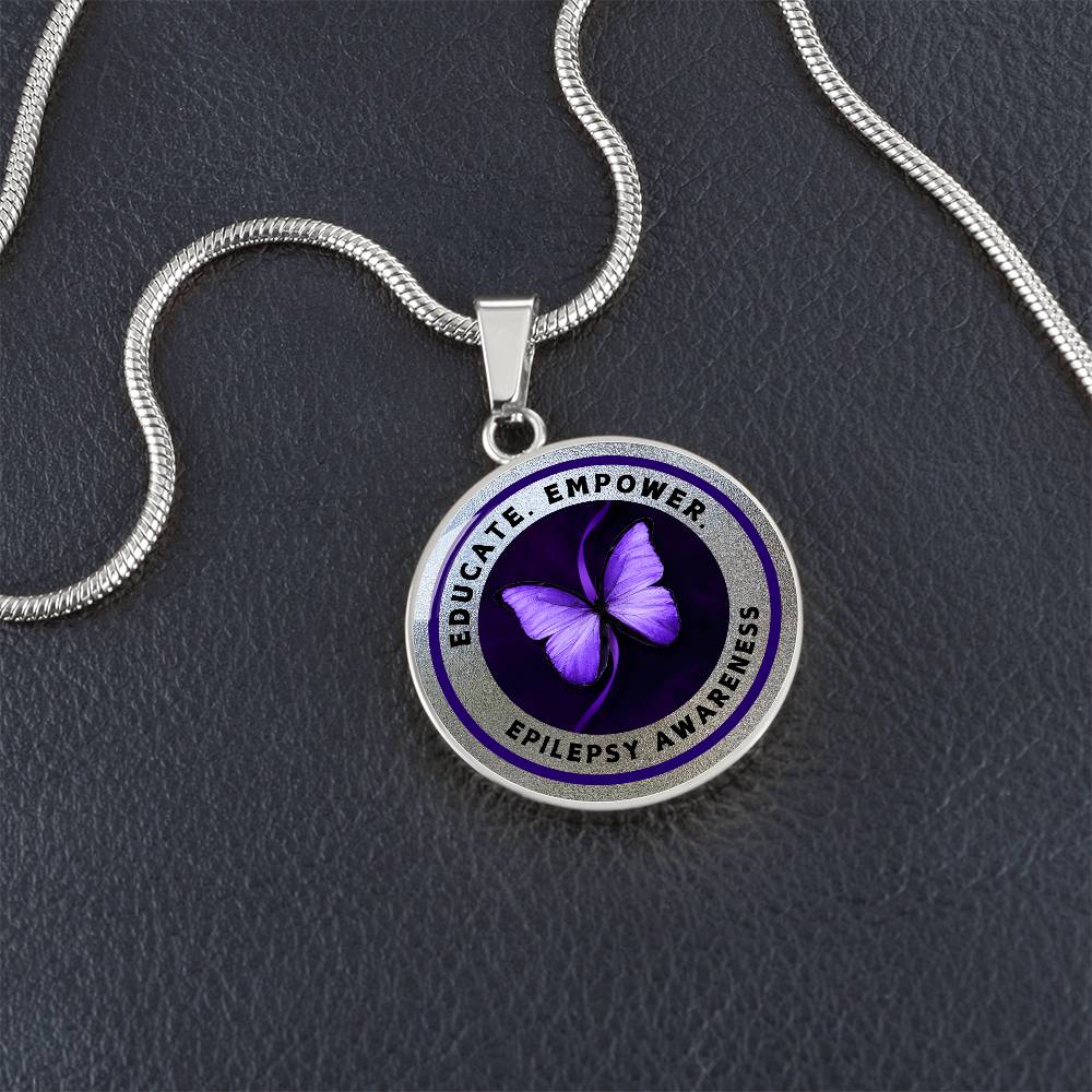 Educate, Advocate, Empower — Epilepsy Awareness Necklace