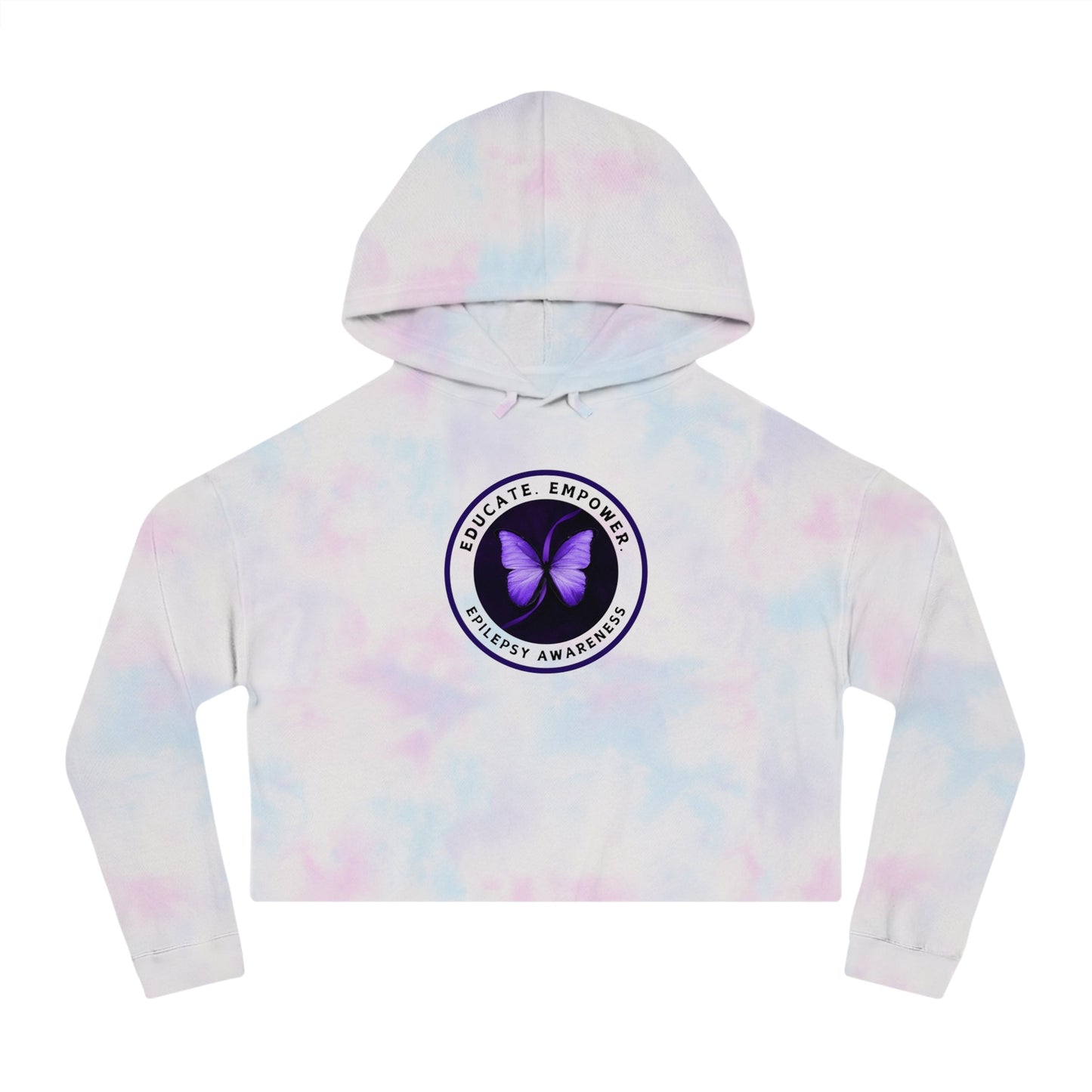 Educate, Empower Epilepsy Awareness Women's Cropped Hooded Sweatshirt