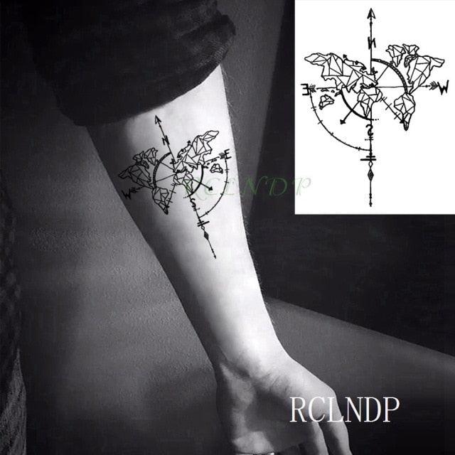 Elegant Black Waterproof Temporary Tattoo Stickers Moon Hill Modern Body Art Stickers Hand Foot High Quality For Womens