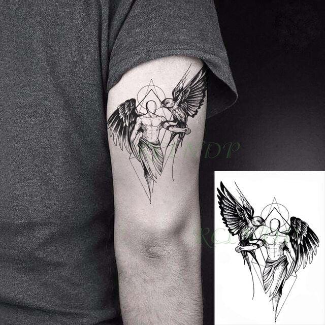 Elegant Black Waterproof Temporary Tattoo Stickers Moon Hill Modern Body Art Stickers Hand Foot High Quality For Womens