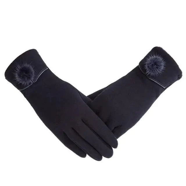 Elegant Red Autumn Full Finger Warm Women Gloves Classic Soft Comfortable Winter One Size Gloves For Women