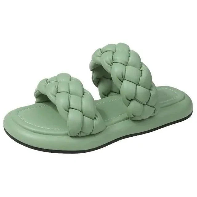 Elegant Solid Sandals Comfortable Women Summer Collection - Narrow Band Platform Cute Sandals Slippers Outfit indoor outdoor