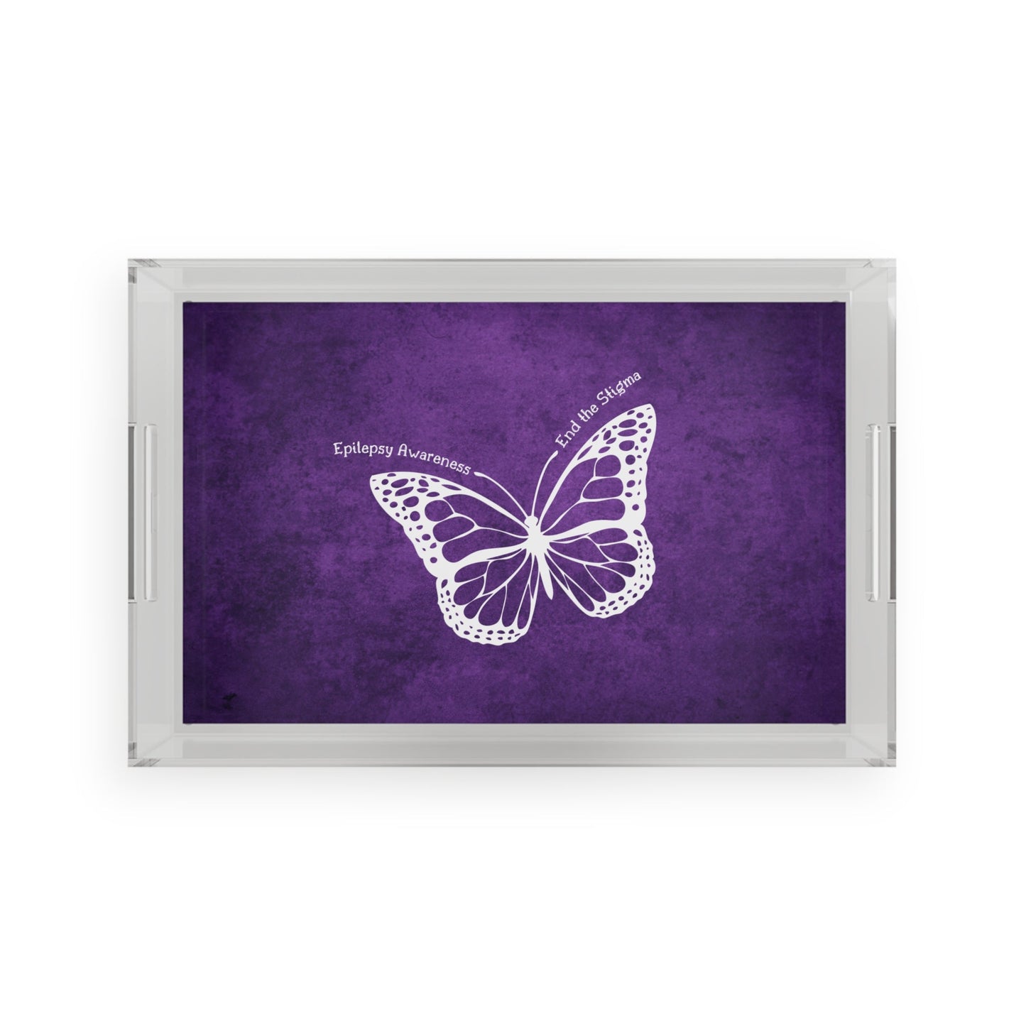 Epilepsy Awareness Butterfly Acrylic Serving Tray