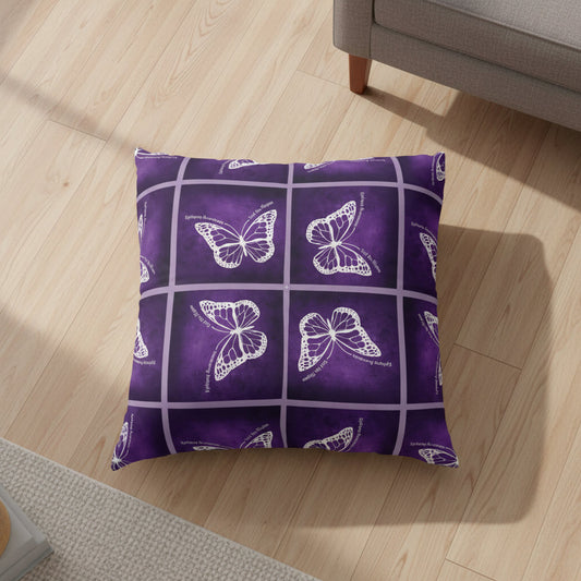 Epilepsy Awareness Butterfly Tufted Floor Pillow