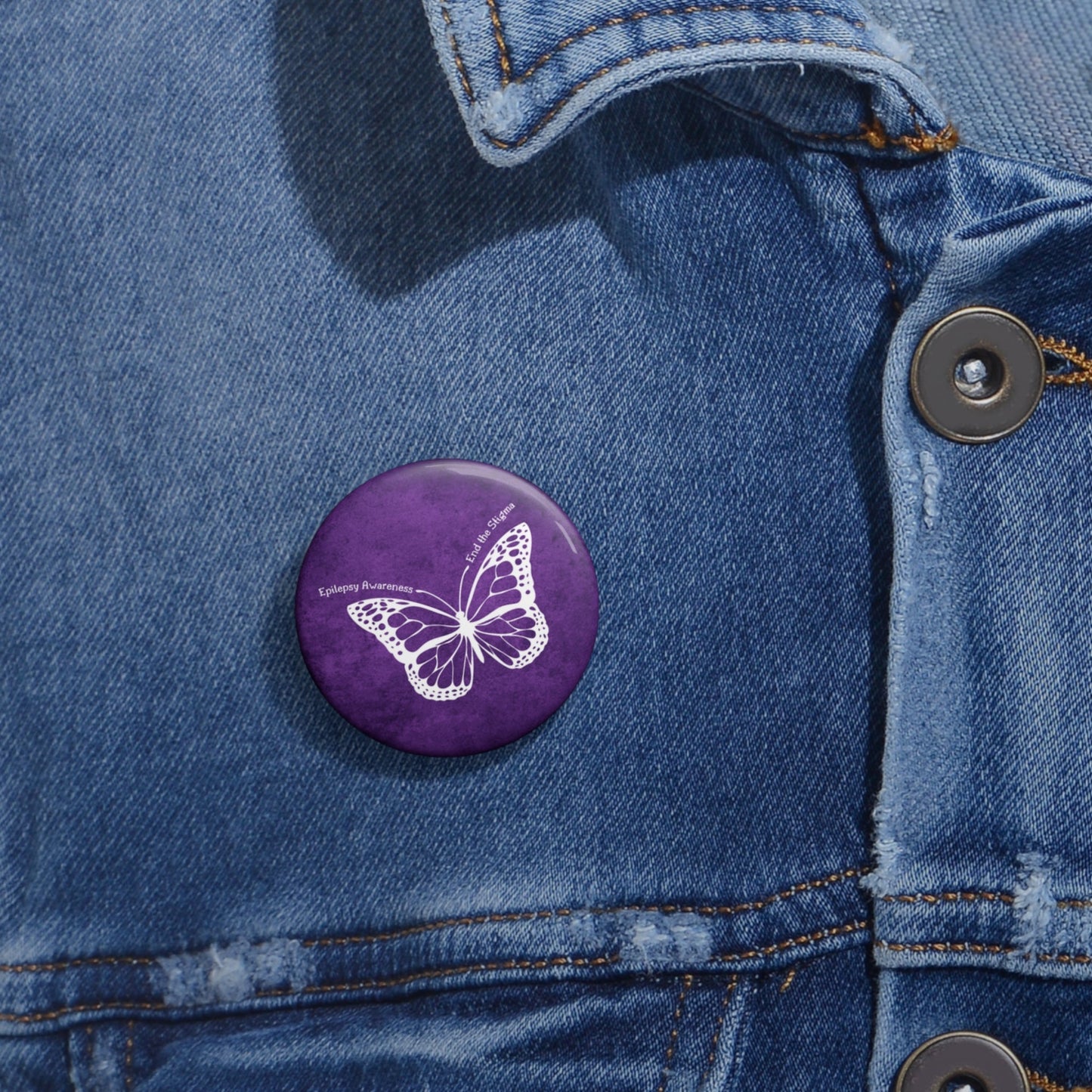 Epilepsy Awareness Butterfly Pinback Button