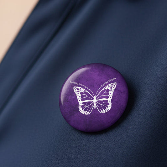 Epilepsy Awareness Butterfly Pinback Button