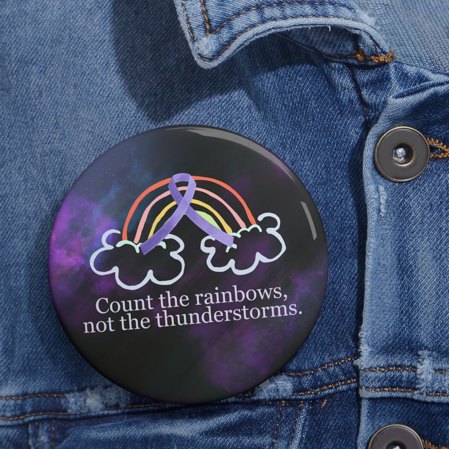 Count the Rainbows Epilepsy Awareness Pinback Button (3")