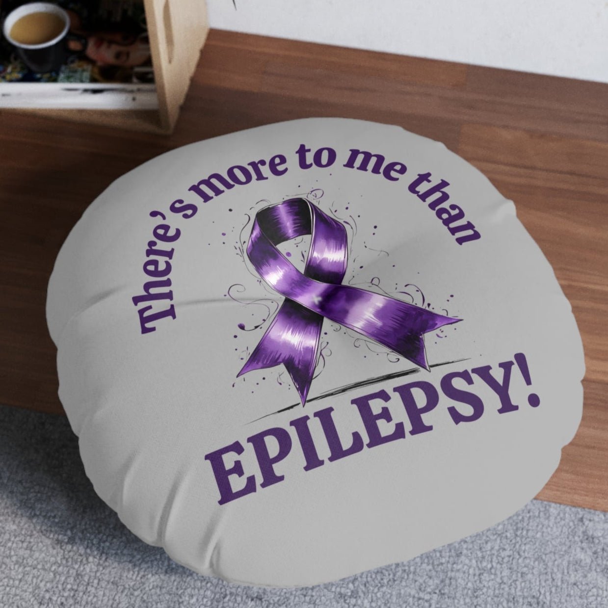 Epilepsy Awareness Round Tufted Floor Pillow