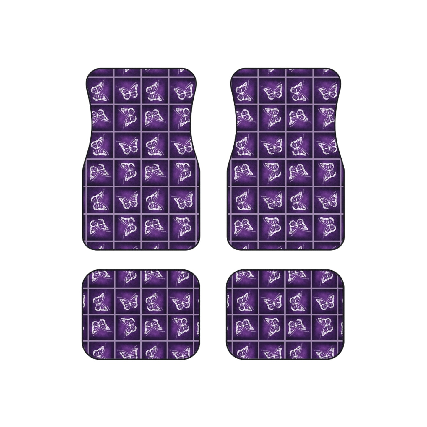 Epilepsy Butterfly Car Mats Set - Elegant Purple Floor Protection