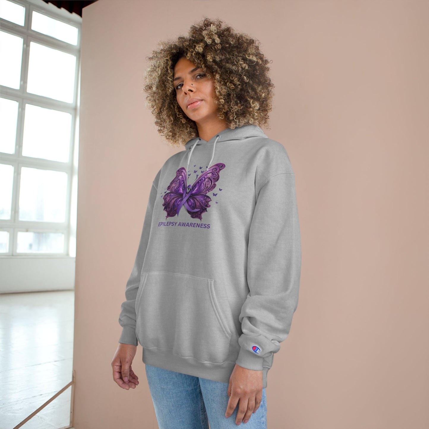 Epilepsy Awareness Butterfly Champion Hoodie – Purple Ribbon Awareness Sweatshirt