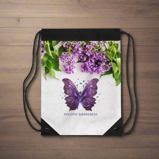 Epilepsy Butterfly Drawstring Bag