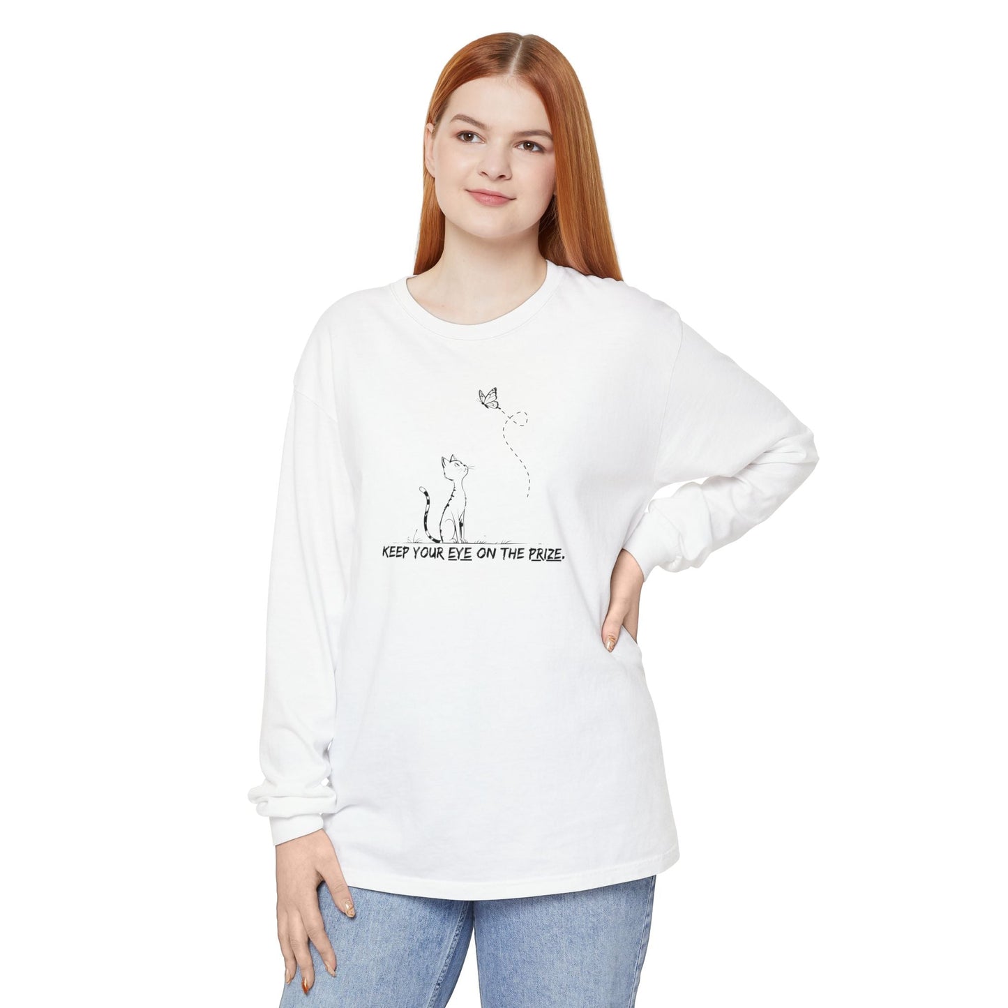 Eye-on-the-Prize Cat-Inspired Long-Sleeve Tee