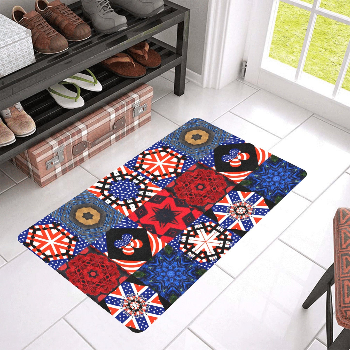 4th of July Pattern Doormat 30" x 18" (Made in USA)