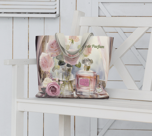 Eau de Parfume Pink Oversized Canvas Tote Bag