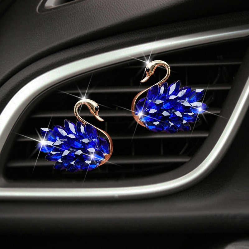 Exquisite Rhinestone Swan Car Air Freshener Clip