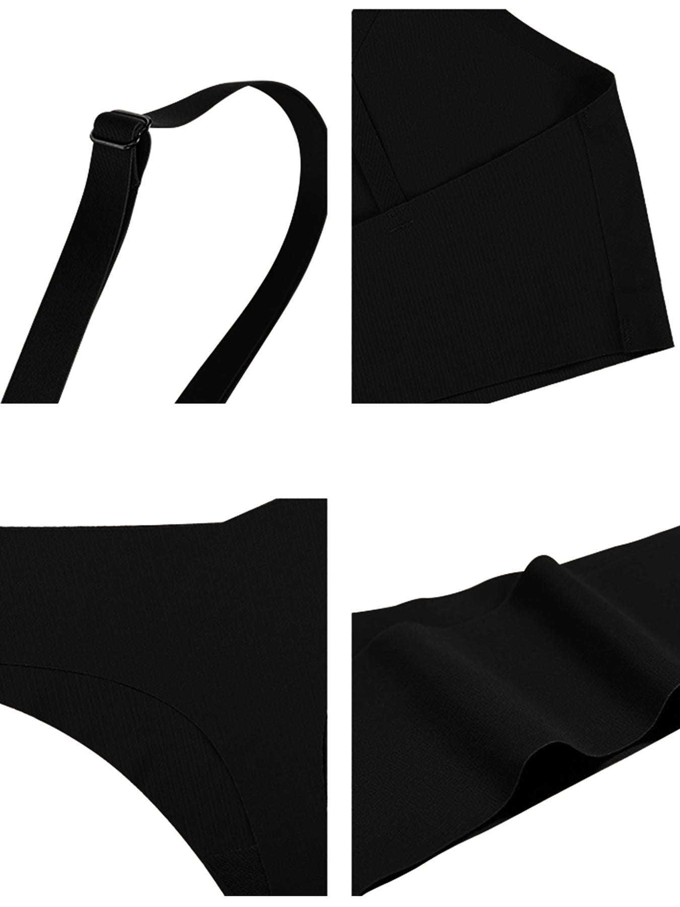 Cute Black Puppy Seamless Bra for Women (Front Printing)