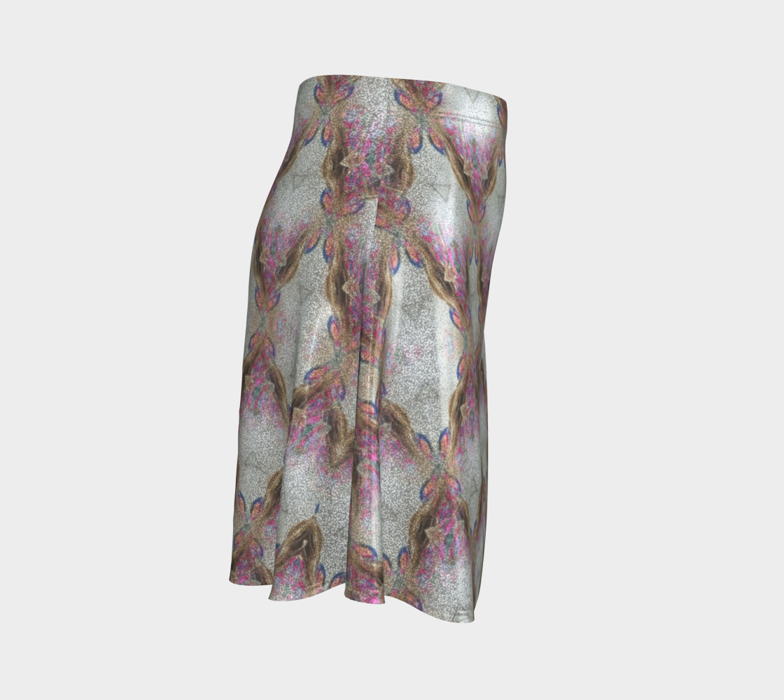 Pink and Gold Pattern Glitter Flared Skirt