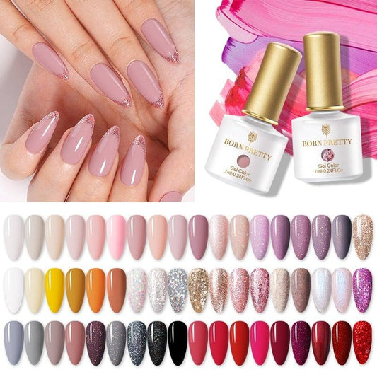 Fashion 2022 New Womens Colorful Nail Gel Polish Modern Glitter Pink Purple UV Diamond Stylish Design Nail Colors Gel For Girls and Women In Shinny Trend Color