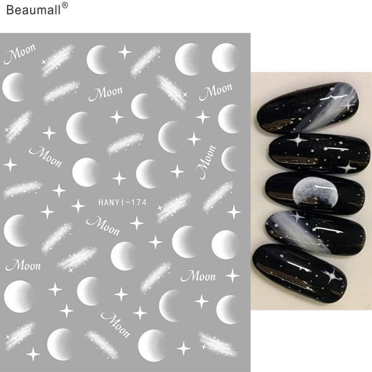 Fashion Nails Art Manicure Back Glue Decal Decorations Design Nail Sticker For Nails Tips Beauty Fun Nail Art Stickers Decal 3D Self-Adhesive Abstract Face Curve Graffiti Nail Design for Acrylic Nail Supplies Designer Nail Decorations for Women Girls Kids