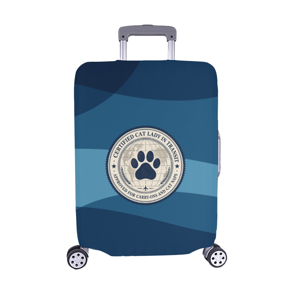 Certified Cat Lady in Transit – Carry-On Approved Luggage Cover (22"–25") (Medium)
