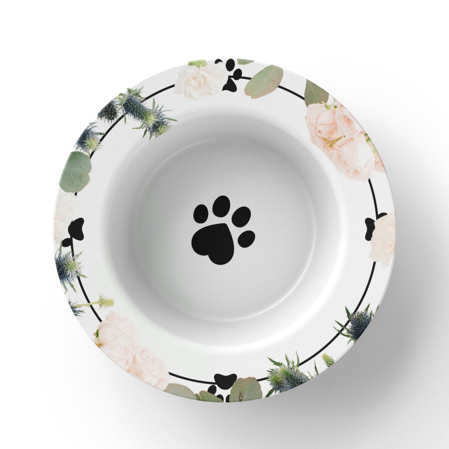 Floral Cat Paw Collectible Bowl for Cat Lovers