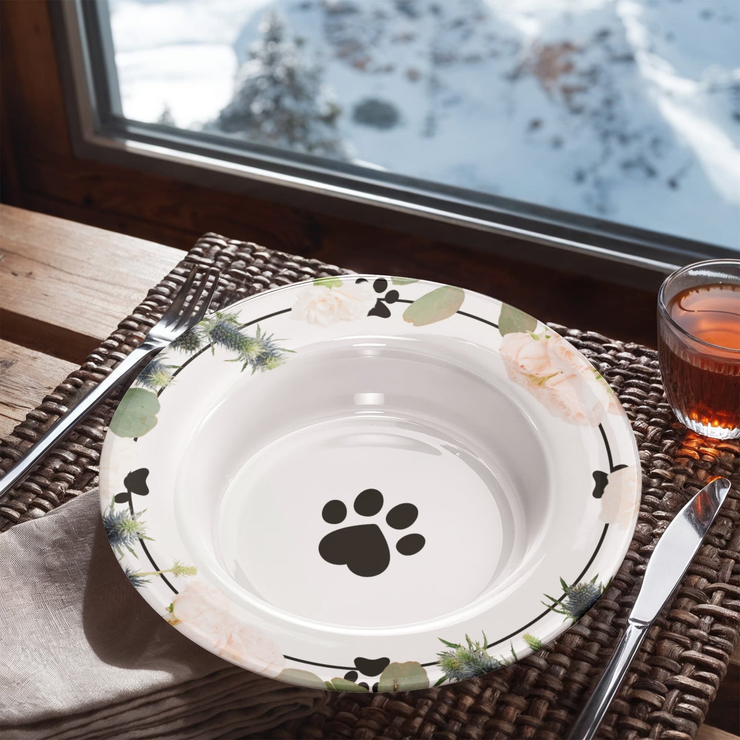 Floral Cat Paw Collectible Bowl for Cat Lovers