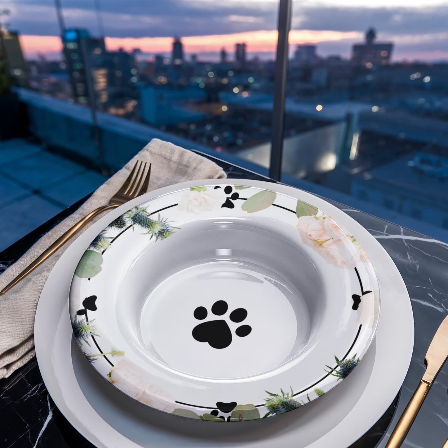 Floral Cat Paw Collectible Bowl for Cat Lovers