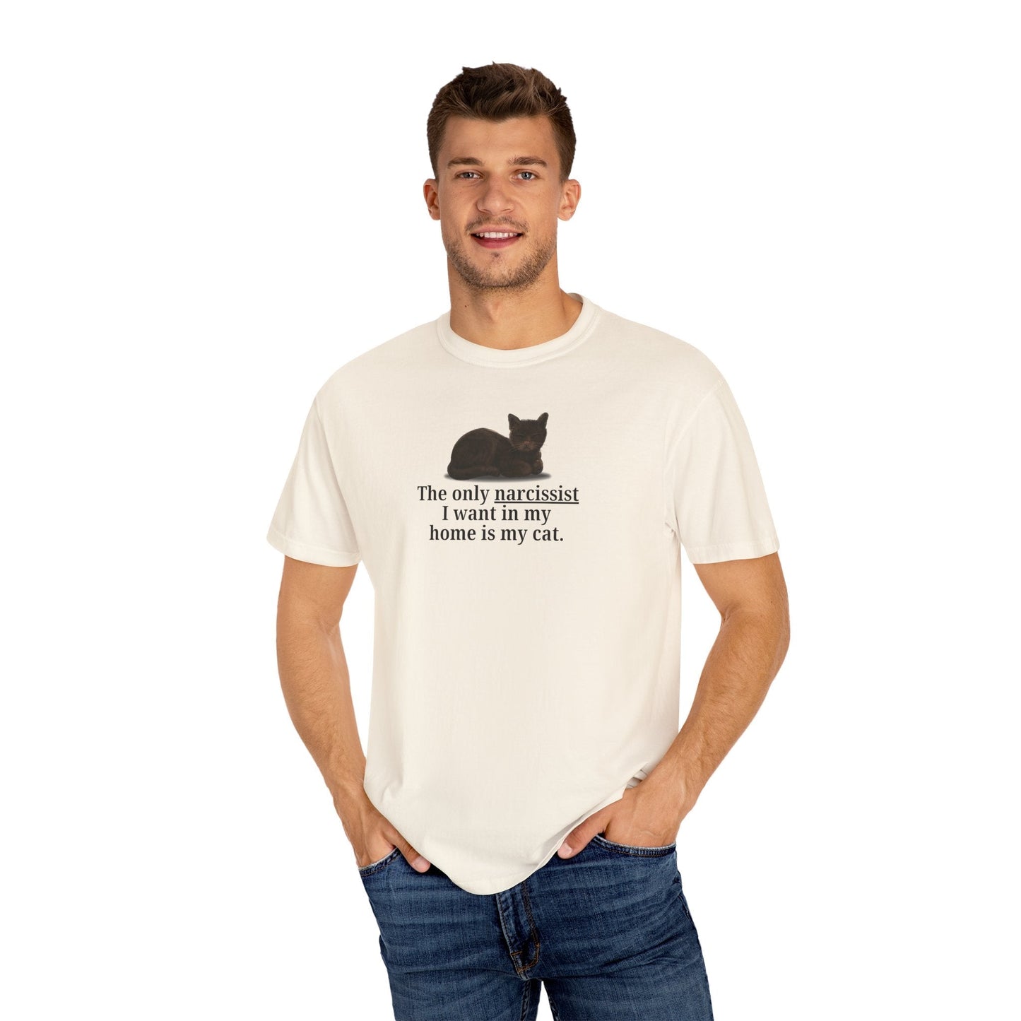 Funny Cat Lover T-Shirt - "The Only Narcissist I Want in My Home is My Cat"