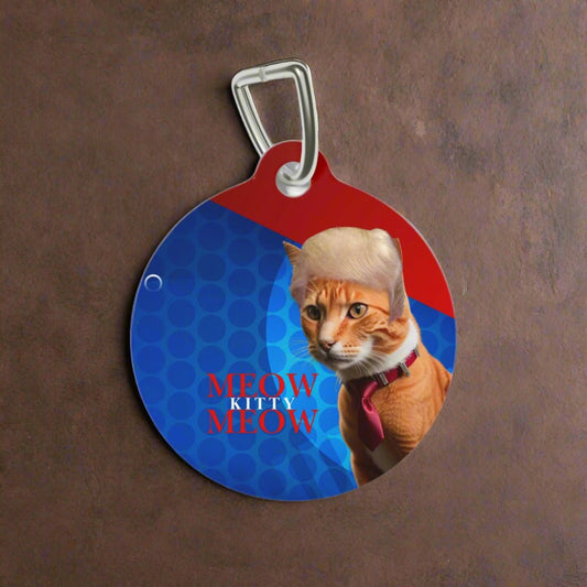 Funny Cat Pet Tag - 'Meow Kitty Meow' ID Tag for Cats