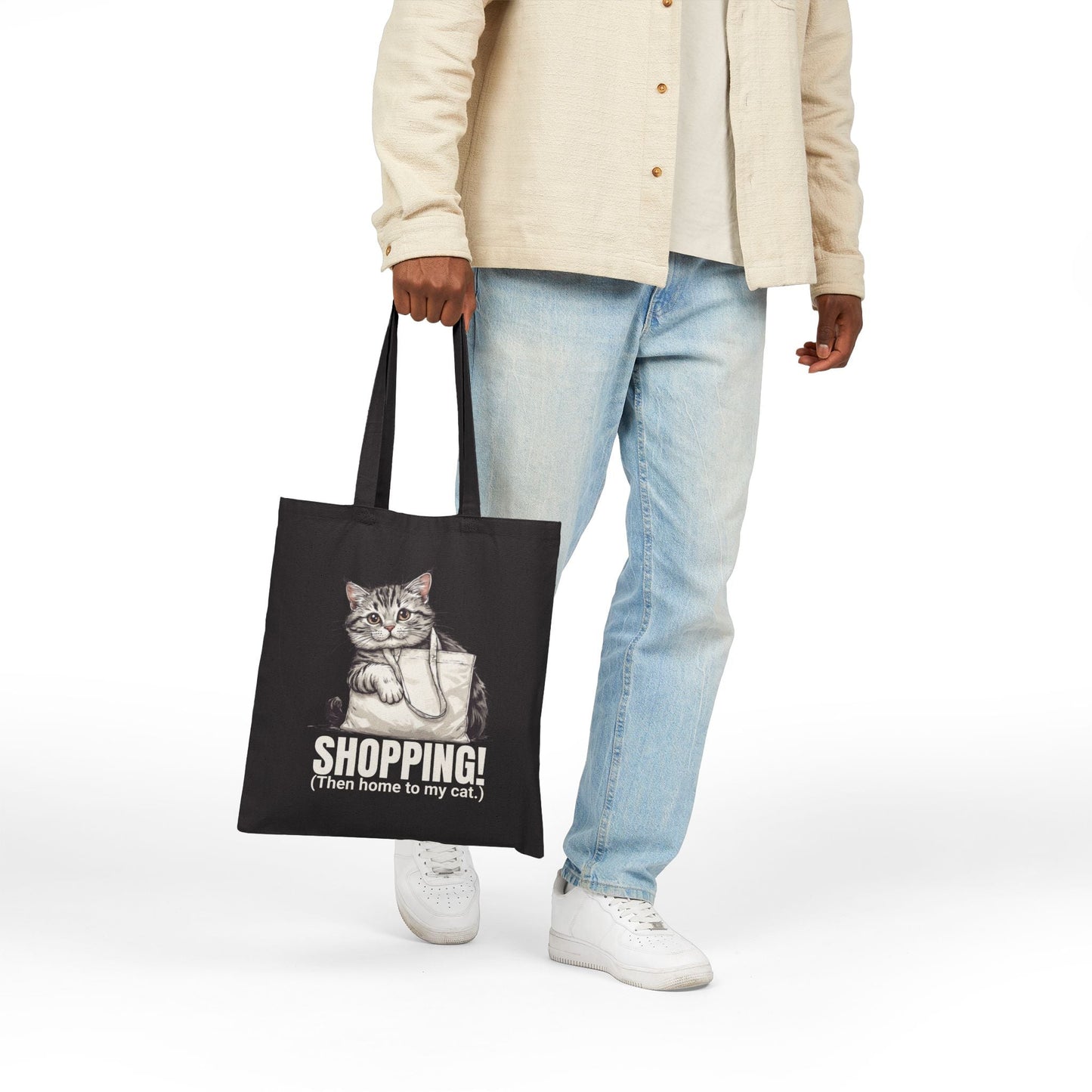 Funny Cat Shopping Tote Bag