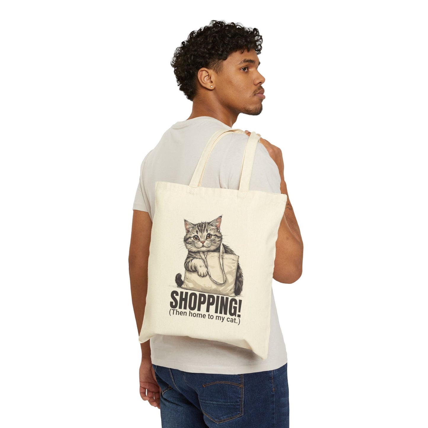 Funny Cat Shopping Tote Bag