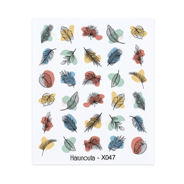 Geometry Line Stripe Nail Sticker Floral Butterfly Design Water Decals Slider Wraps Decoration Nail Art Accessories Water Transfer Nail Decals Sticker For Pretty Girl Self-Adhesive Nail Decals Designer Nail Stickers for Acrylic Decal Decoration