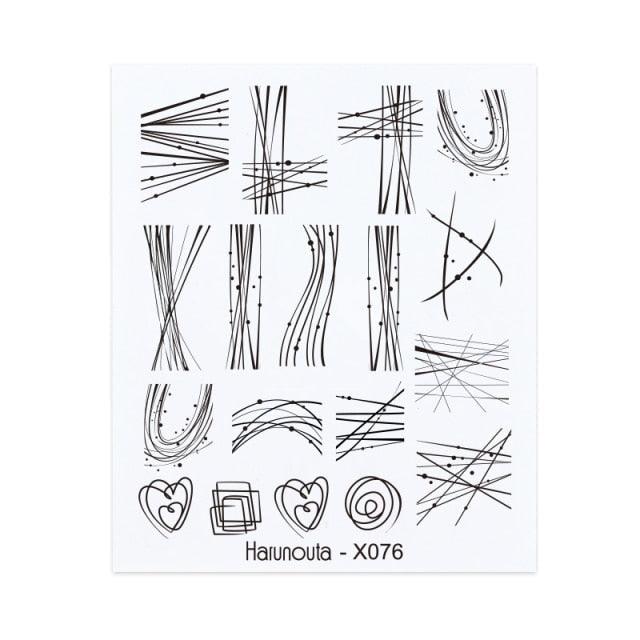 Geometry Line Stripe Nail Sticker Floral Butterfly Design Water Decals Slider Wraps Decoration Nail Art Accessories Water Transfer Nail Decals Sticker For Pretty Girl Self-Adhesive Nail Decals Designer Nail Stickers for Acrylic Decal Decoration