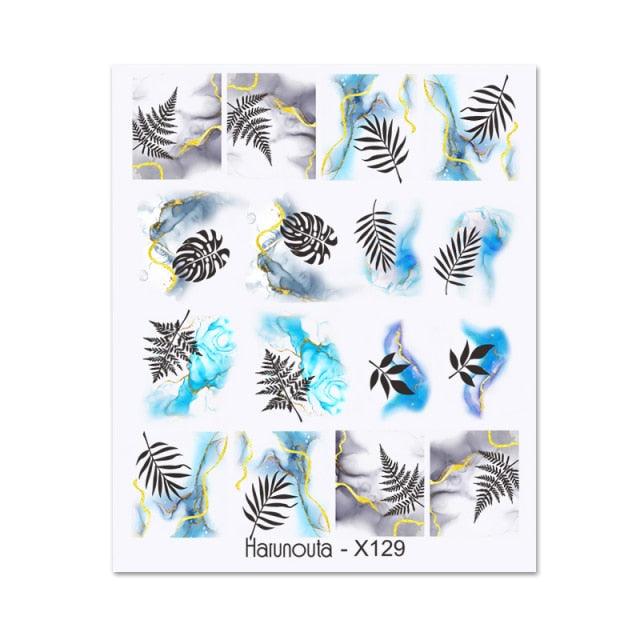 Geometry Line Stripe Nail Sticker Floral Butterfly Design Water Decals Slider Wraps Decoration Nail Art Accessories Water Transfer Nail Decals Sticker For Pretty Girl Self-Adhesive Nail Decals Designer Nail Stickers for Acrylic Decal Decoration