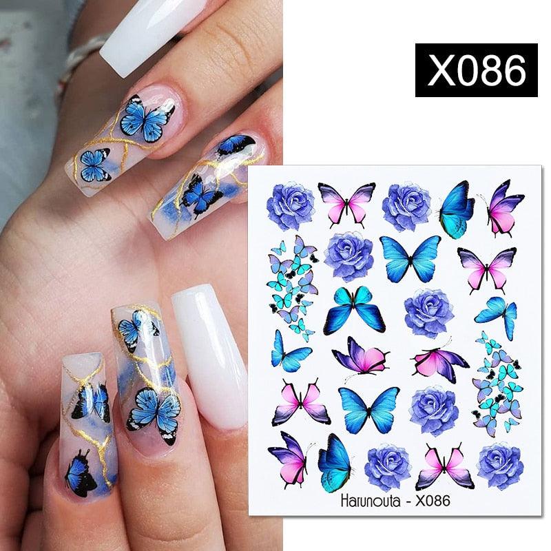 Geometry Line Stripe Nail Sticker Floral Butterfly Design Water Decals Slider Wraps Decoration Nail Art Accessories Water Transfer Nail Decals Sticker For Pretty Girl Self-Adhesive Nail Decals Designer Nail Stickers for Acrylic Decal Decoration