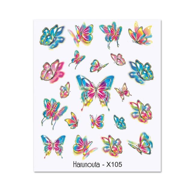 Geometry Line Stripe Nail Sticker Floral Butterfly Design Water Decals Slider Wraps Decoration Nail Art Accessories Water Transfer Nail Decals Sticker For Pretty Girl Self-Adhesive Nail Decals Designer Nail Stickers for Acrylic Decal Decoration