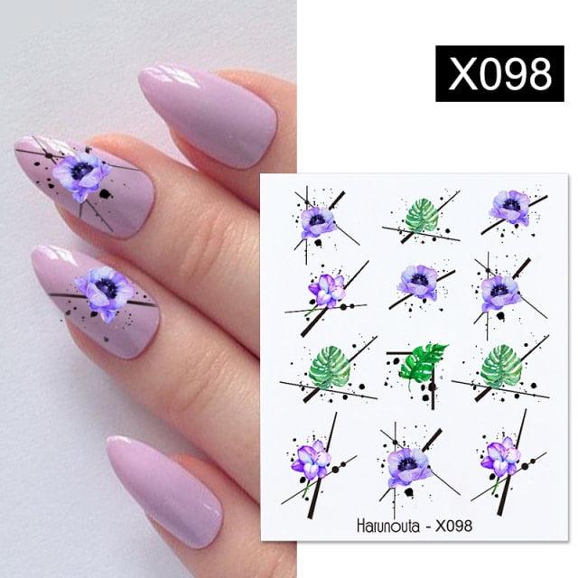 Geometry Line Stripe Nail Sticker Floral Butterfly Design Water Decals Slider Wraps Decoration Nail Art Accessories Water Transfer Nail Decals Sticker For Pretty Girl Self-Adhesive Nail Decals Designer Nail Stickers for Acrylic Decal Decoration