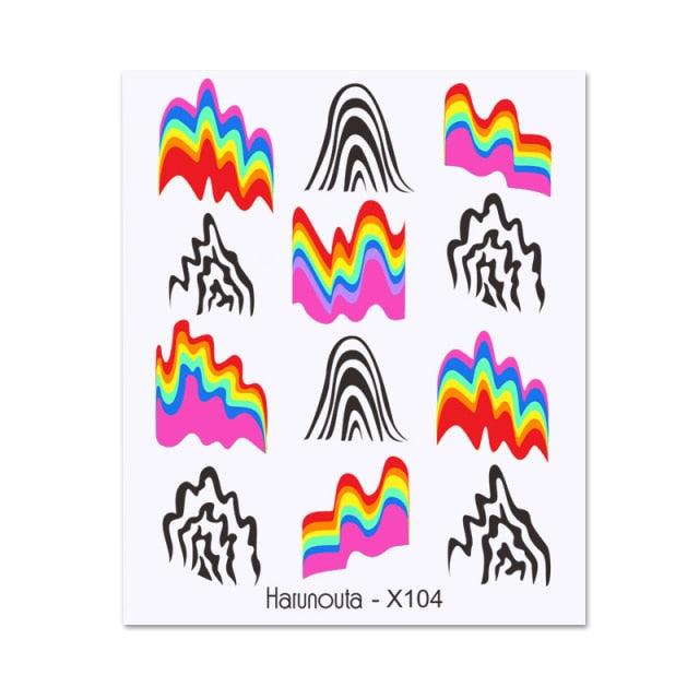 Geometry Line Stripe Nail Sticker Floral Butterfly Design Water Decals Slider Wraps Decoration Nail Art Accessories Water Transfer Nail Decals Sticker For Pretty Girl Self-Adhesive Nail Decals Designer Nail Stickers for Acrylic Decal Decoration